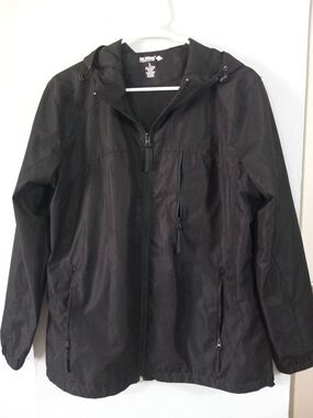 Reel Legends Black Hooded Utility Windbreaker Size L